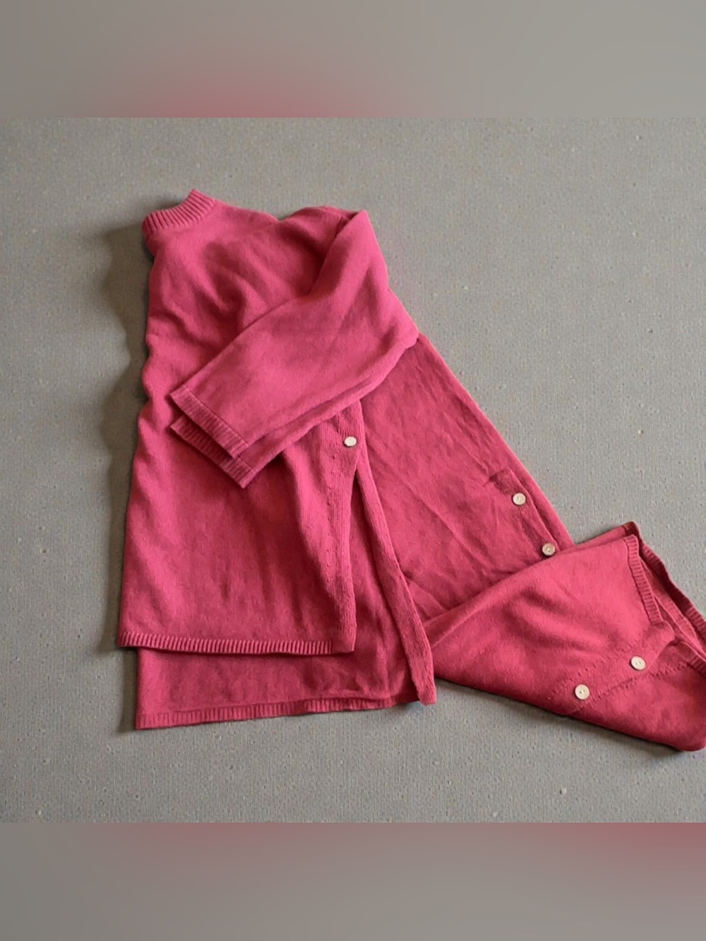 NWT Free People Button Up Sweater Set in July Red Combo